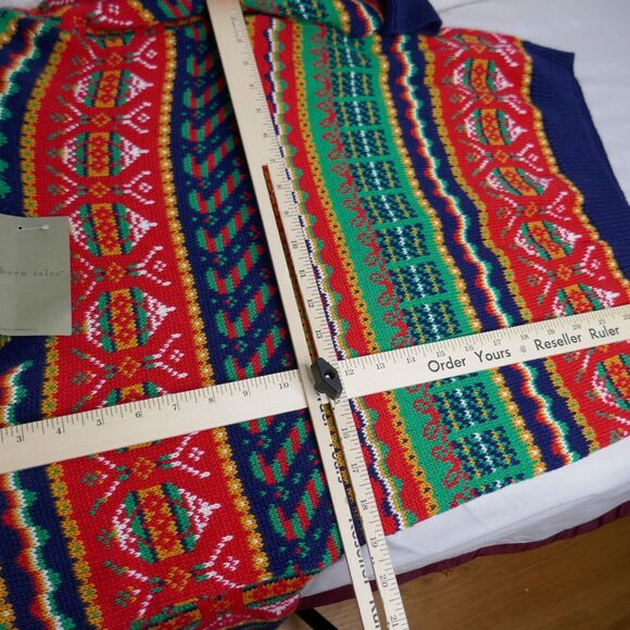 NWT Vintage Northern Isles Ramie Cotton Christmas Holiday Sweater M Yarings - Picture 8 of 10